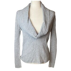 Banana Republic cashmere blend ribbed knit  size M gray business casual
